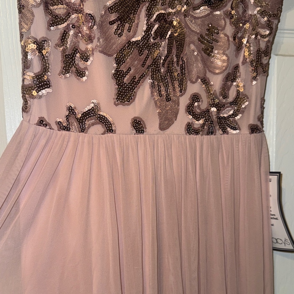 Betsy & Adam Blush Sequin Floral Bodice Maxi Dress - Picture 7 of 15